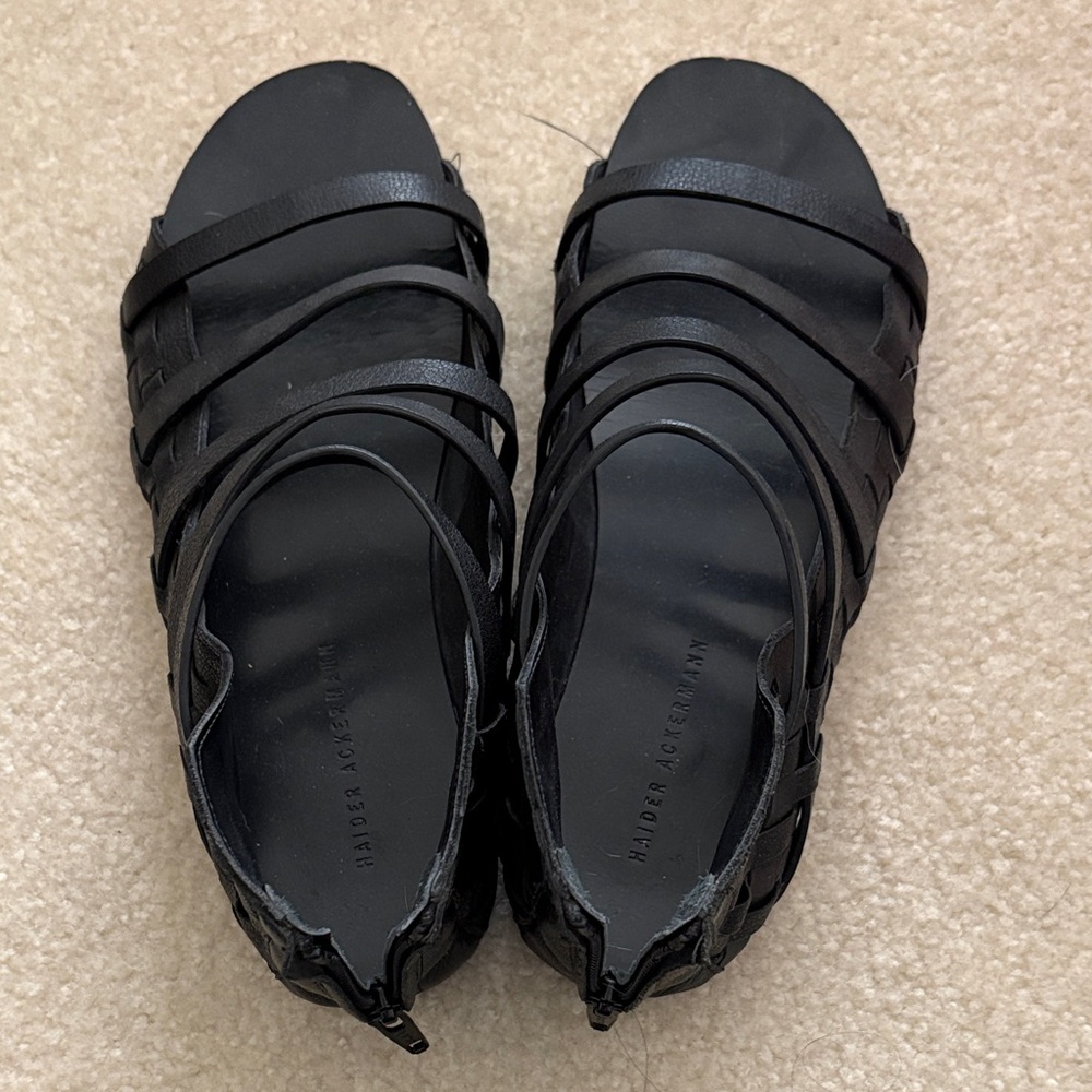 Haider Ackermann women’s black sandals strapped size 39.5